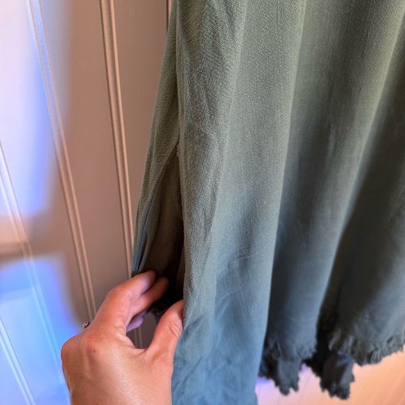 Umgee High Low Linen Cotton Blend Short Sleeve Dress Women’s Size Large - Picture 4 of 12